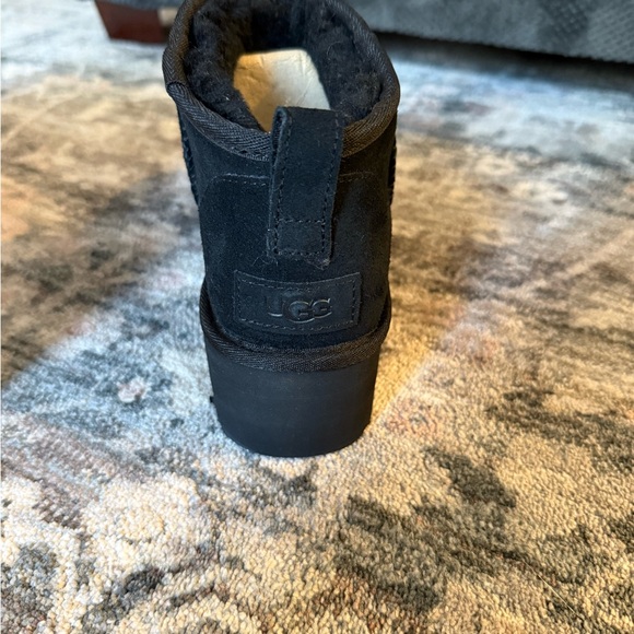 Brand new, never worn UGG Black Suede Ultra Mini Platform Boots - Picture 5 of 7